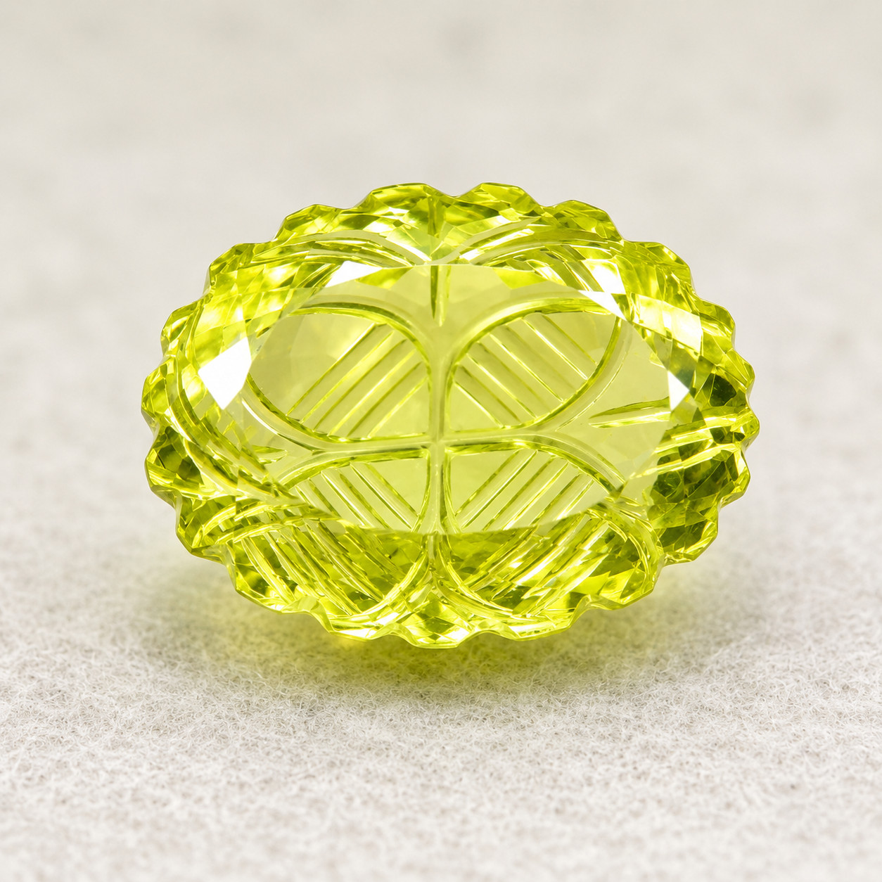 Natural Yellow Lemon Quartz Flower Shape Oval Cut Loose Gemstone 27.70Ct