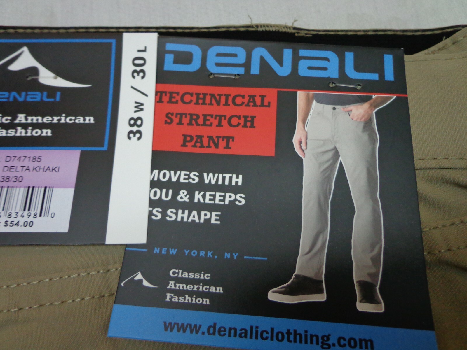 DENALI Delta Khaki Technical Stretch Pants NWT 38/30 MSRP $54