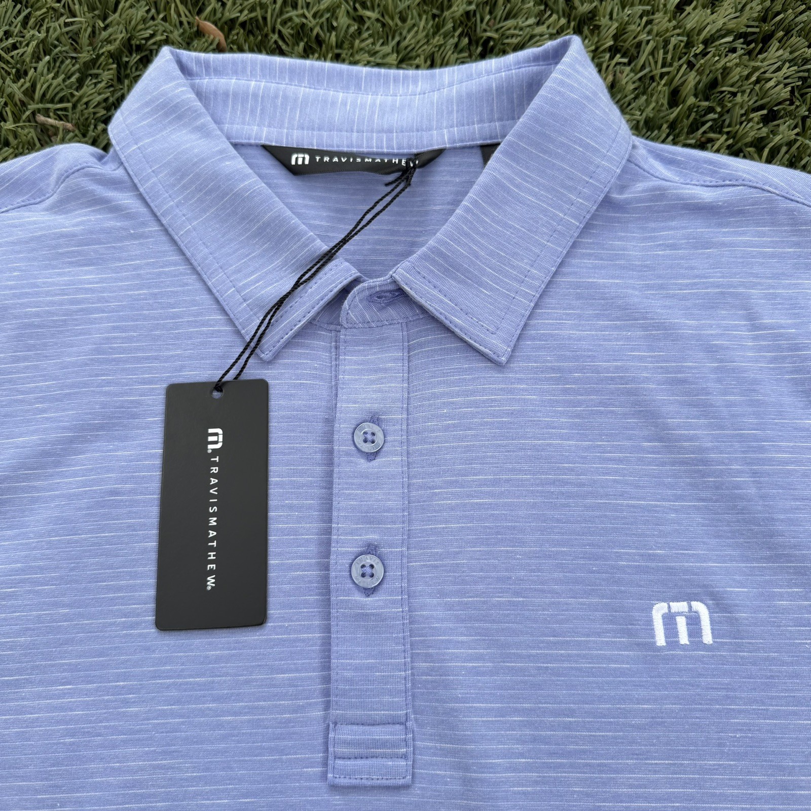 Travis Mathew The Heater Polo Heather Violet Storm Mens Medium NWT Golf