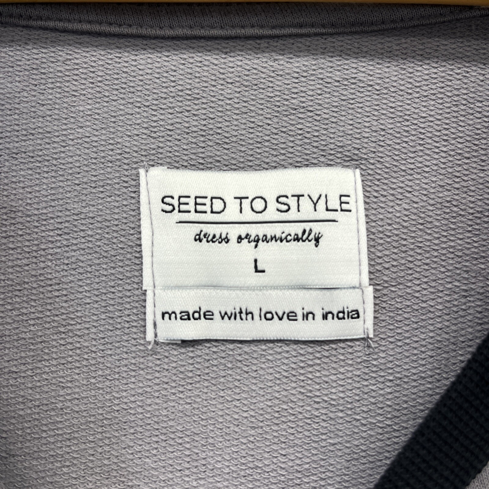Seed to Style Dress Womens Large Organic Cotton Gray Black LS Minimalist B186