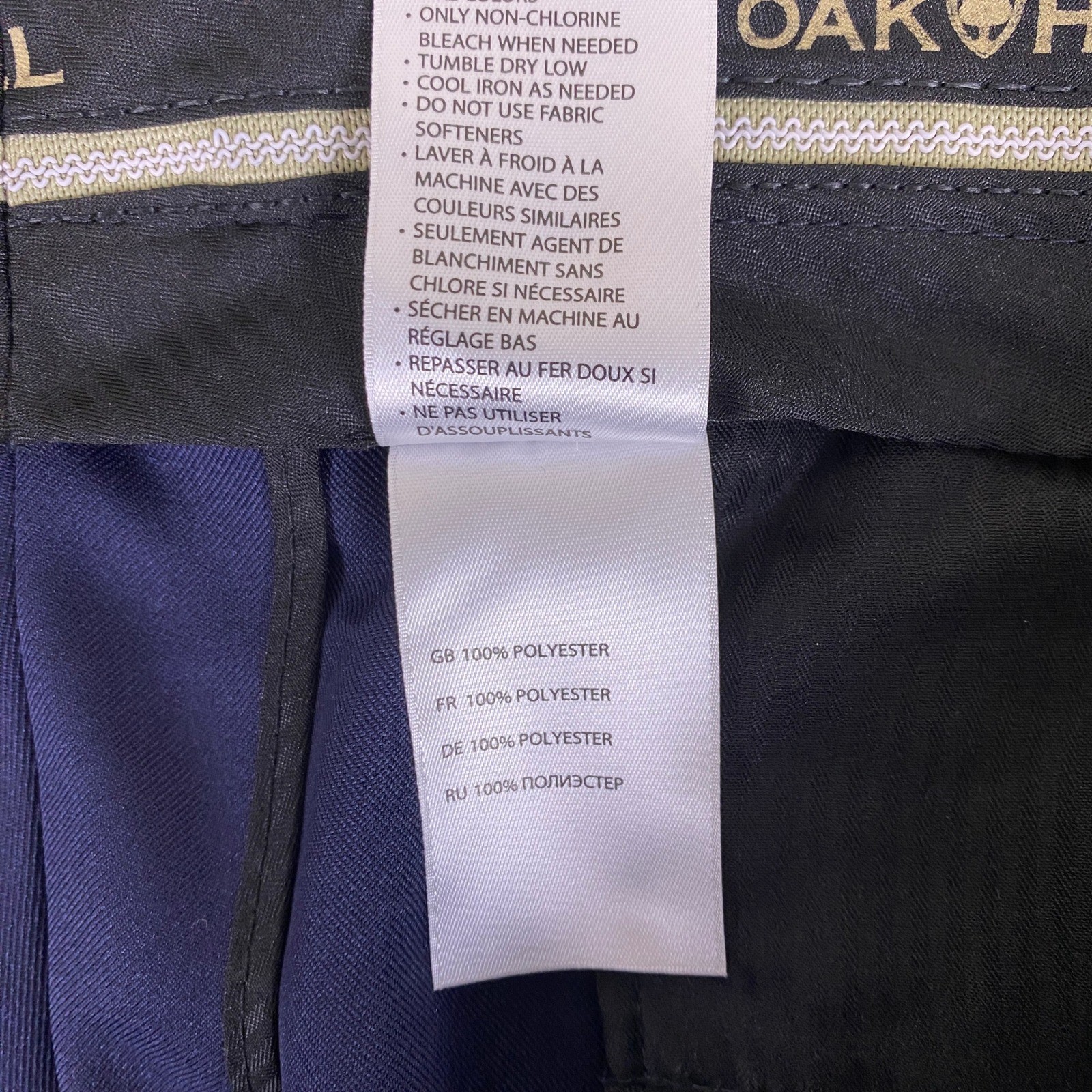 Oak Hill Dress Slacks Men’s 48×28 Big and Tall DXL Navy Blue Flat Front Trousers