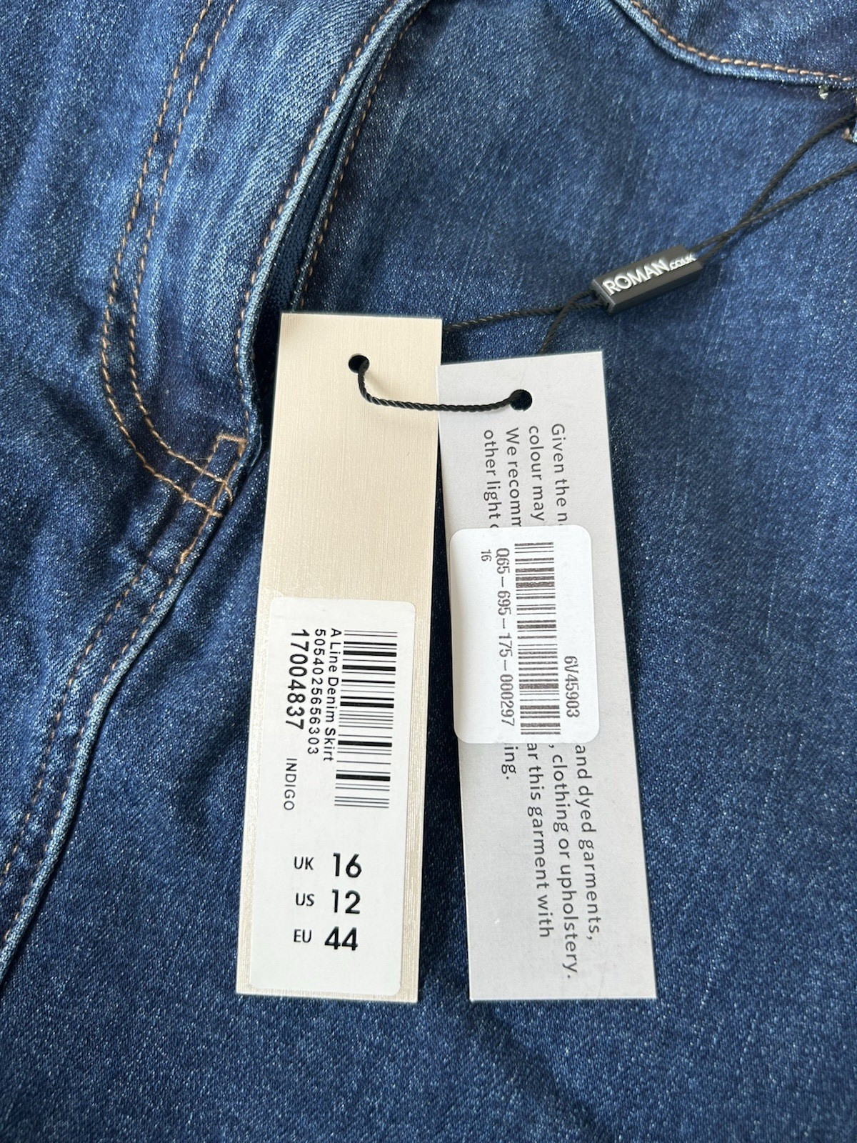 Roman Denim Skirt Women’s Blue Cotton Stretch Classic Size 16 BNWT