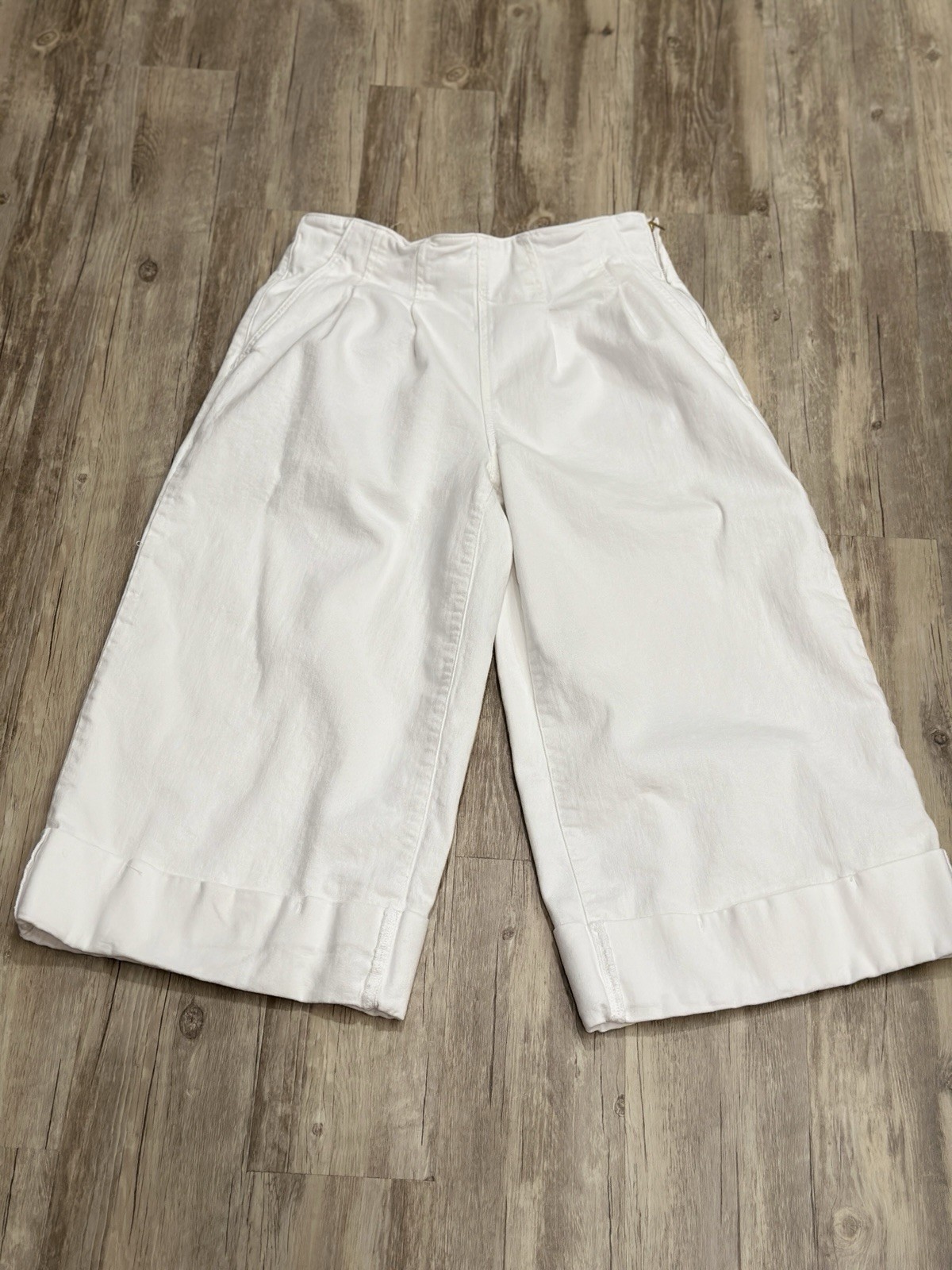 Anthropologie Maeve Colette Cropped Wide-Leg Jeans White, Size 29