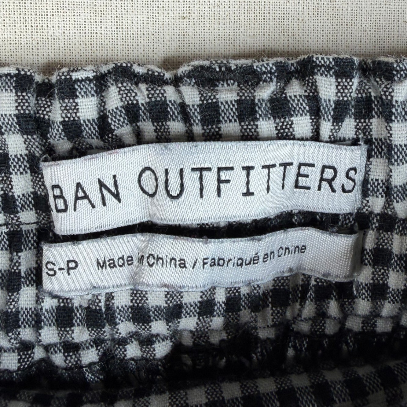 Urban Outfitters Checkered Elastic Waist Pants size Small Black/White