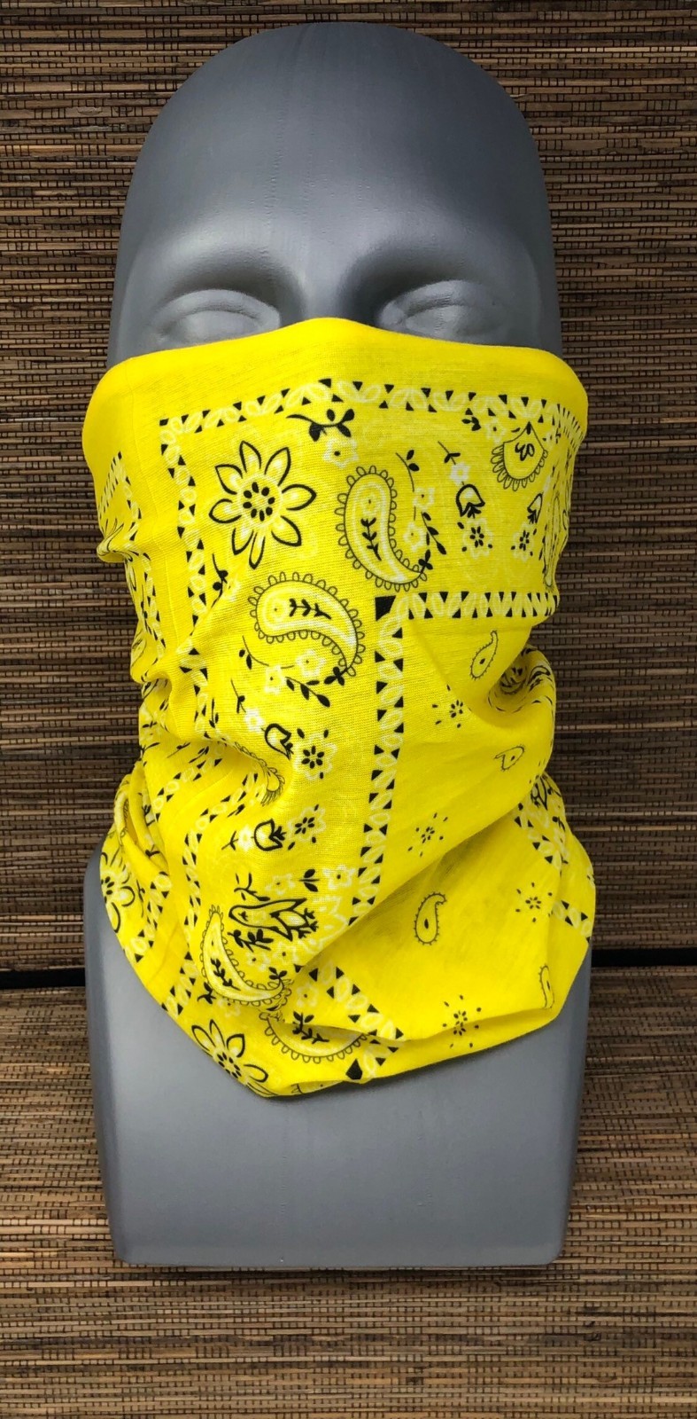 Black Paisley Face Mask Neck Gaiter Motorcycle Balaclava Tube Bandana Bike Mask