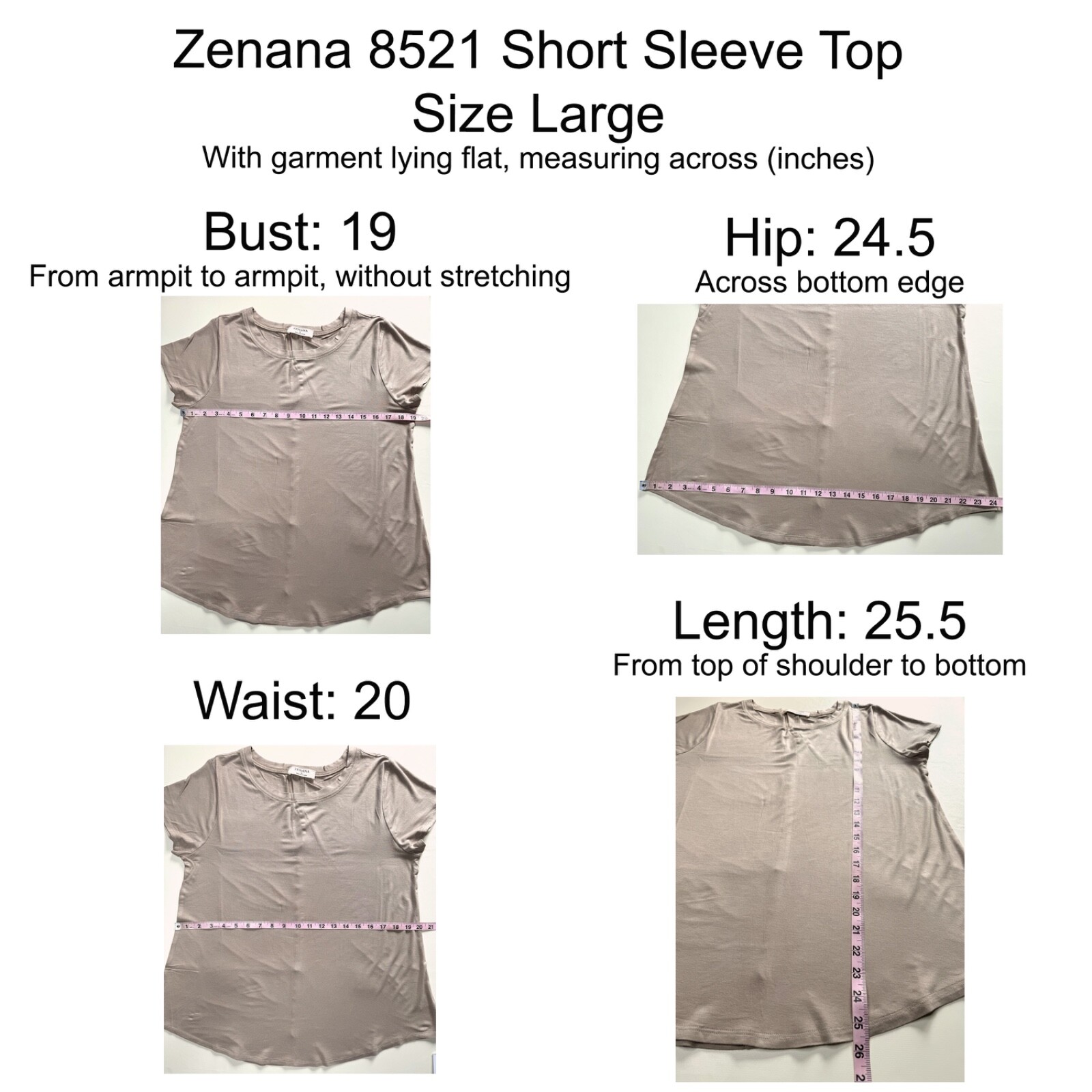 ZENANA 8521 Flowy Round Hem Rayon Short Cap Sleeve Knit Top Tee Essential Shirt