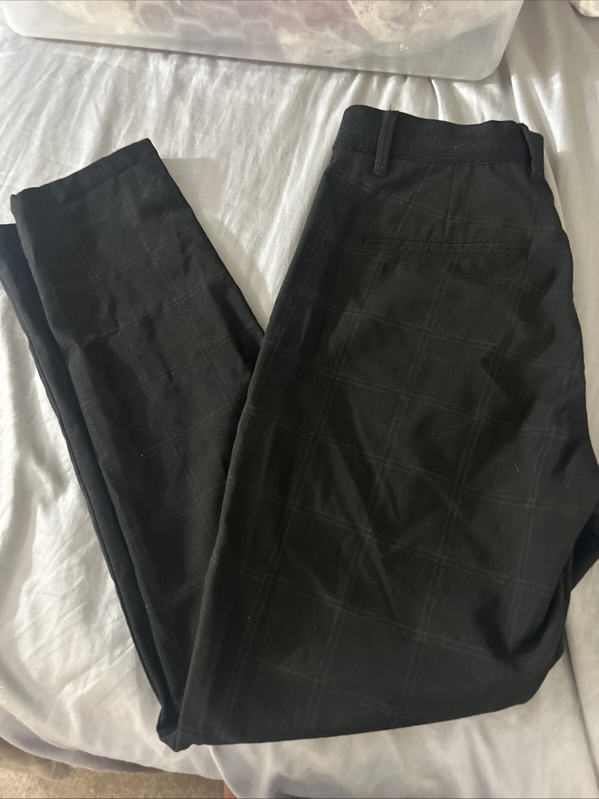 Zara pants women’s size 8 black checkered pattern Stretch