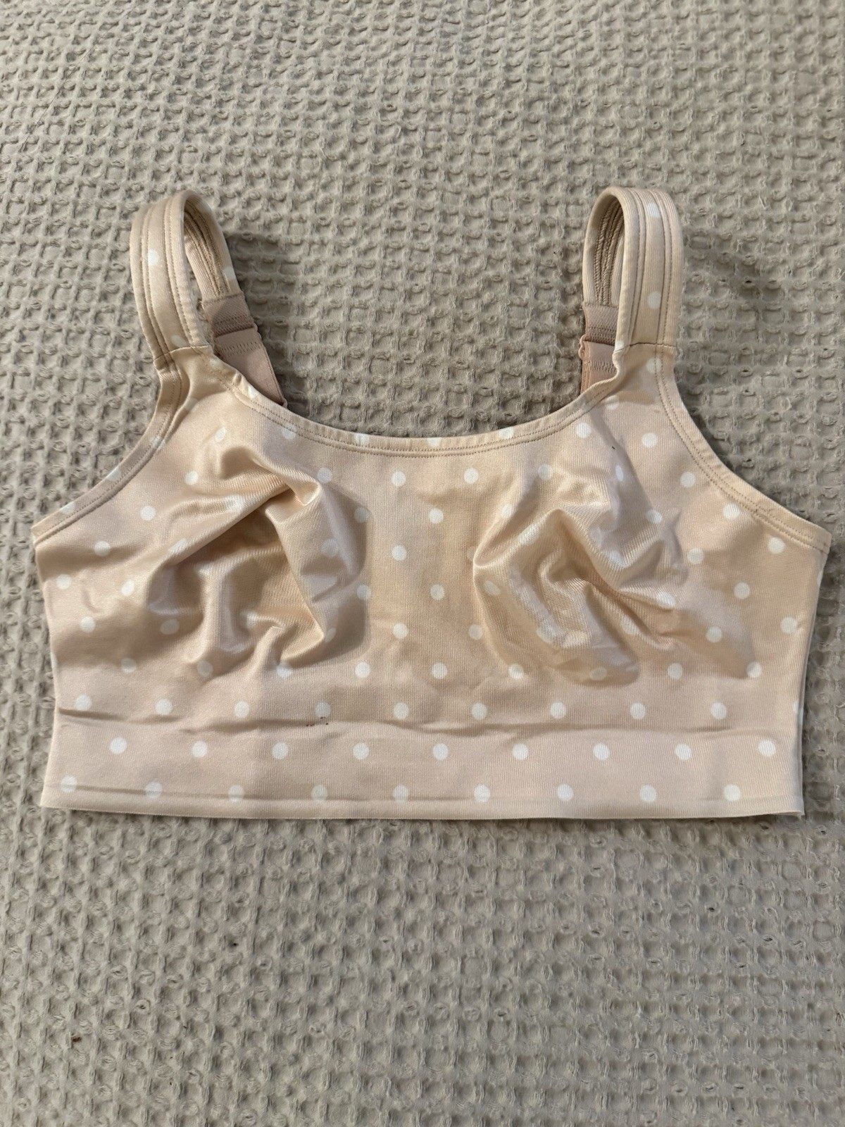 Ruby Ribbon Original Demiette Bralette Adjustable Pink Polka Dot Sz 32 EUC