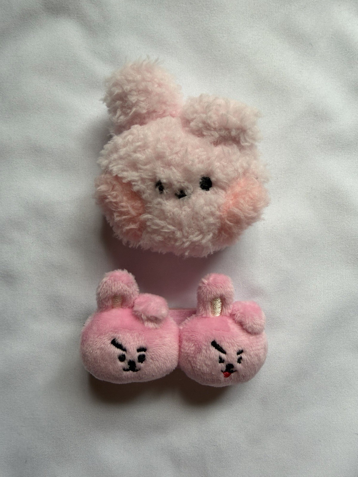 Official BT21 Cooky Character Pink Plush Hair Clips – 1PCS Hair Clips