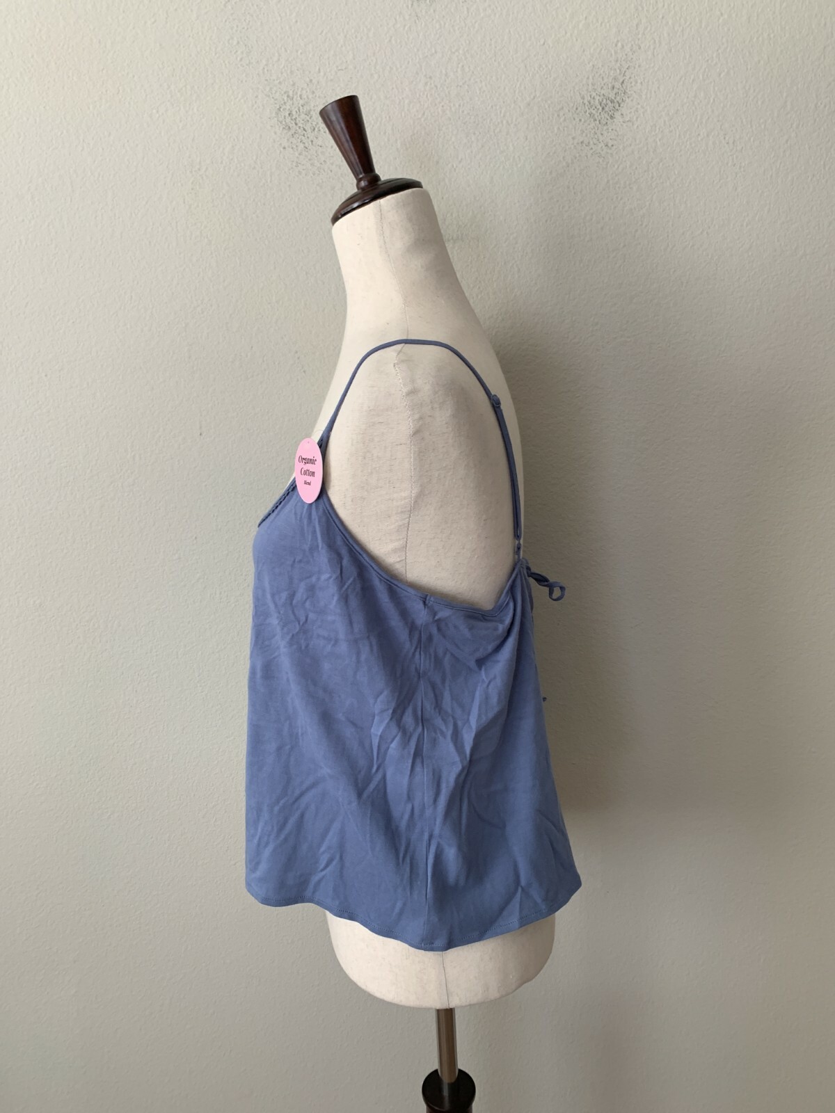 Natural Skin Sz S Aubrey Camisole Organic Cotton Modal Blend Pom Pom Back Tie