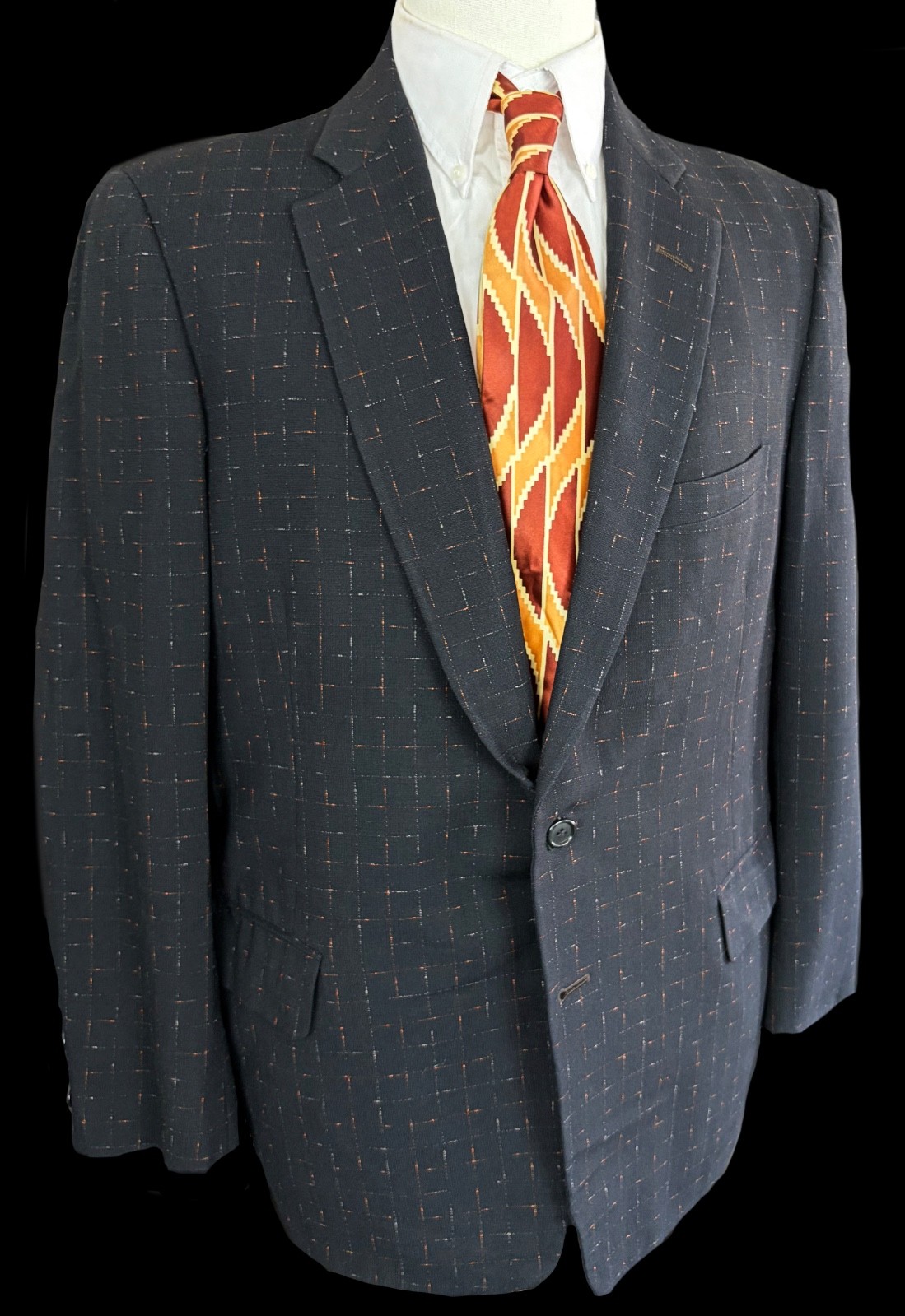 Vintage 50s Flecked Wool Sport Coat Atomic Age Mid Century Mad Men Blazer 42-44R