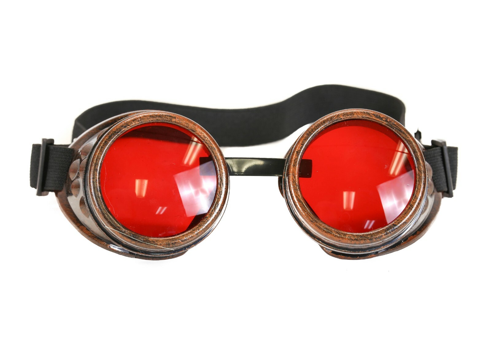 Red Lens Victorian Steampunk Goggles Glasses Welding Cyber Punk Gothic Cosplay