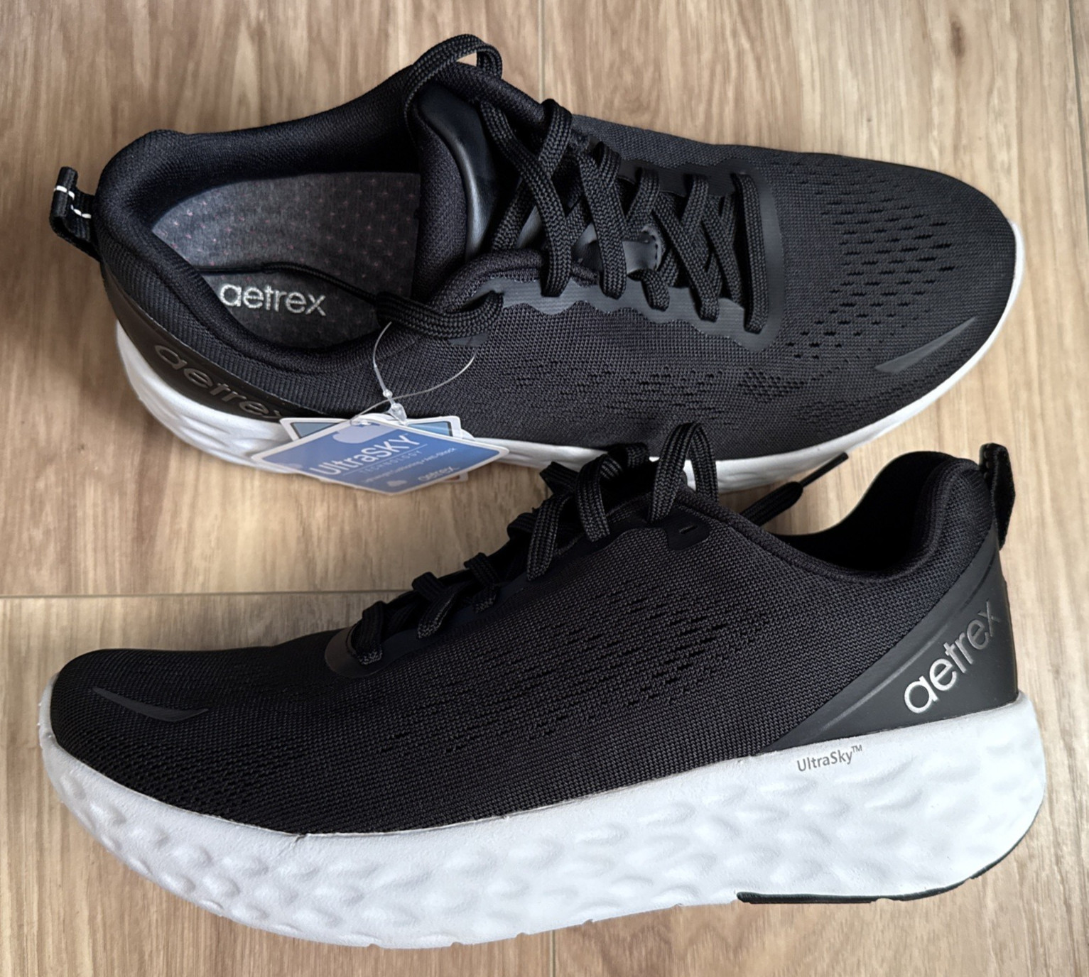 Aetrex Danika Machine Washable Orthotic Mesh Sneaker Black US 8.5 EUR 39
