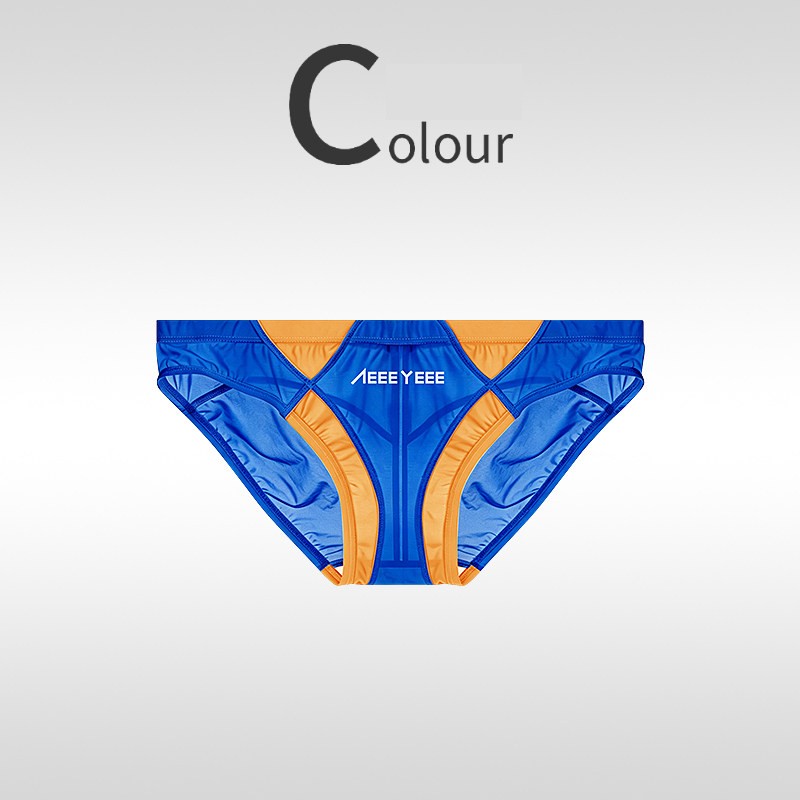 Men’s Sexy Ice Silk Transparent Underwear Ultra-thin Patchwork Low-Waist Panties