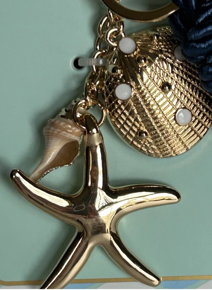 🐚NWT Piper K Gold Seashell Starfish Bag Charm/Keychain