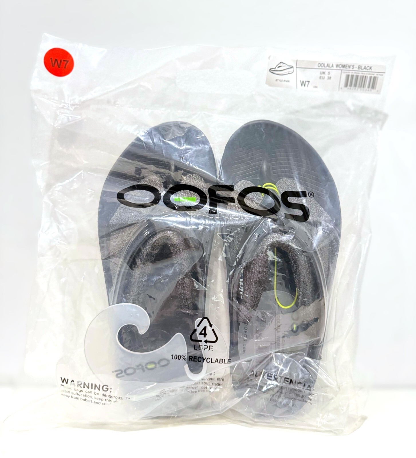 OOFOS OOLALA Women’s Recovery Sandal #1400 – Black – Choose Size