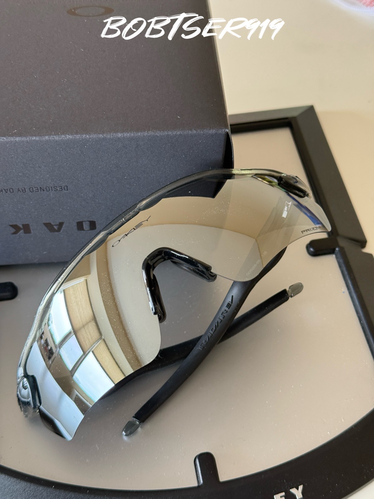 New Oakley OO9208 Radar EV Path Sunglasses Clear Gray Frame Prizm Mirrored Lens