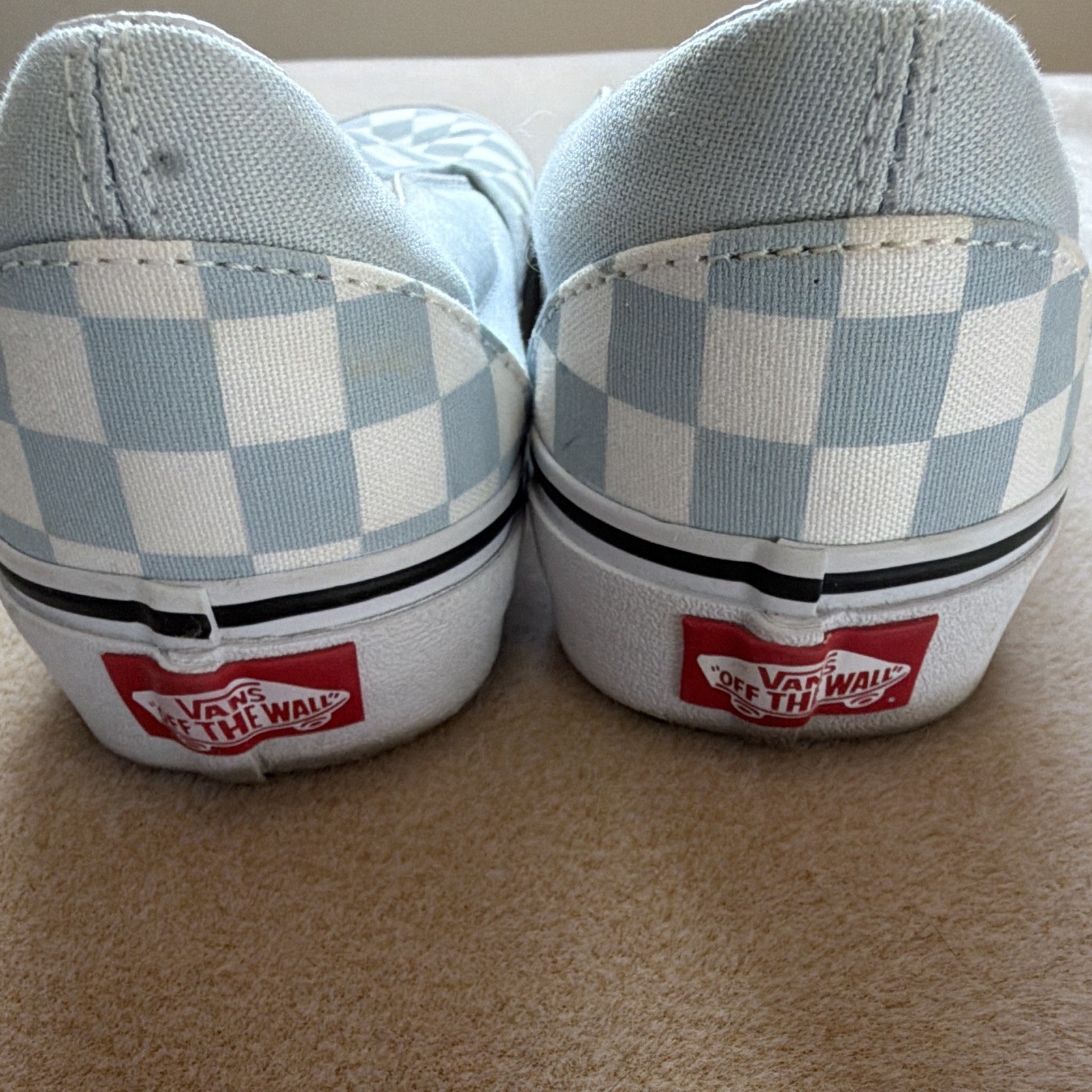 VANS Classic Slip-On Men’s Light Blue/White Checkerboard Canvas Size 8.5