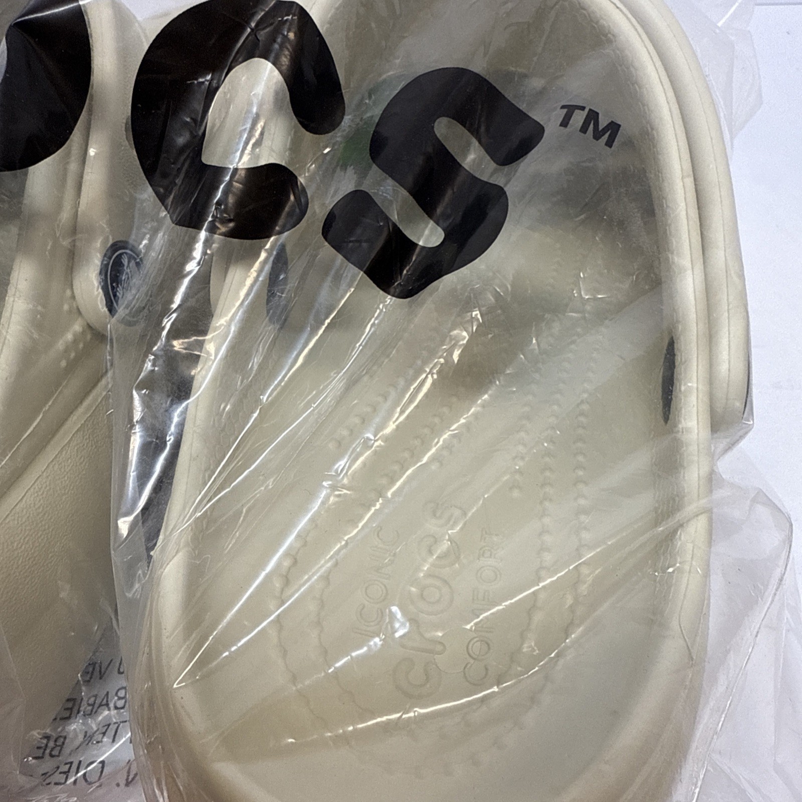 Crocs Mega Crush Clogs Platform Shoes Bone Ivory Men’s Size 7 Women Size 9