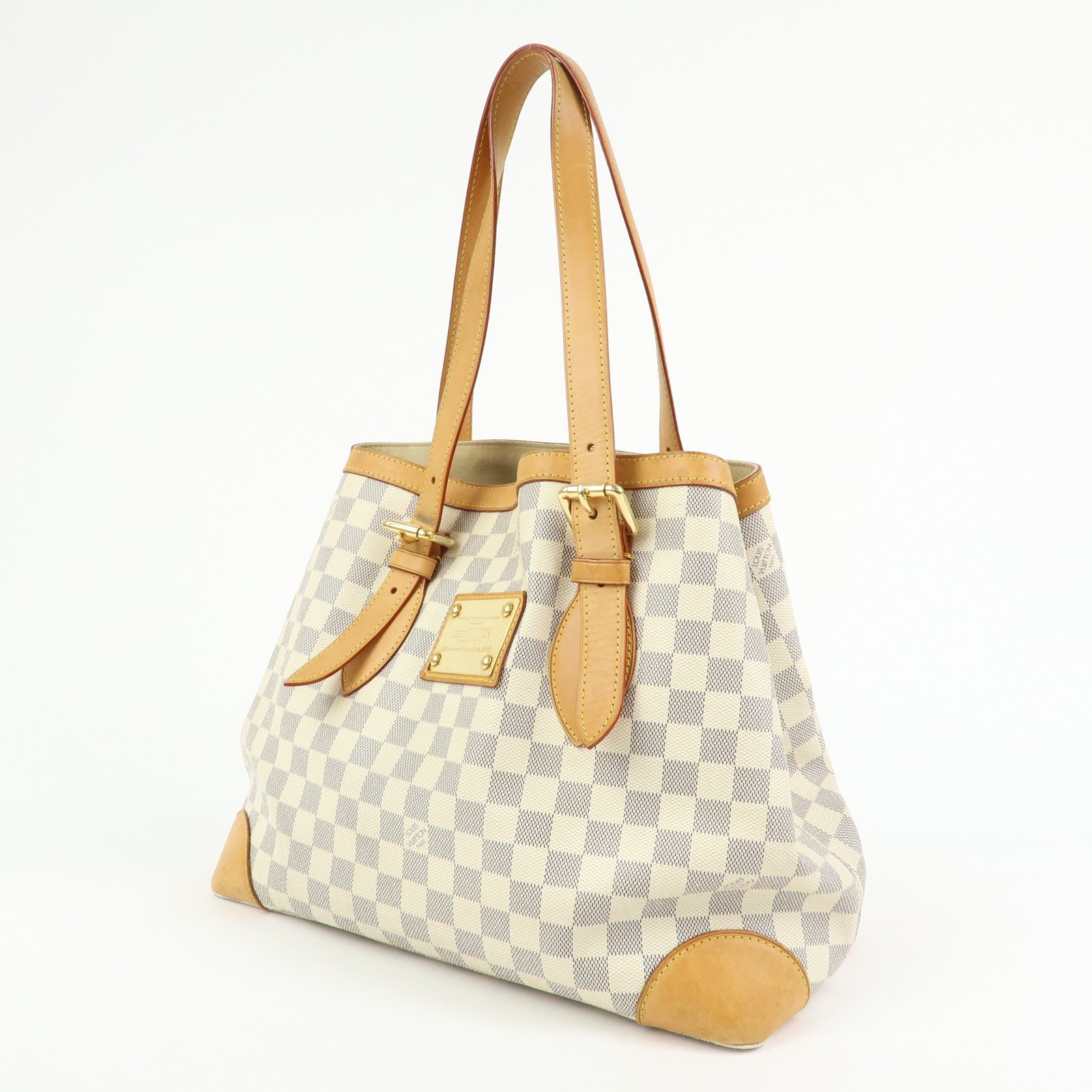 Louis Vuitton Damier Azur Hampstead MM Tote Bag Shoulder Bag N51206 Used F/S