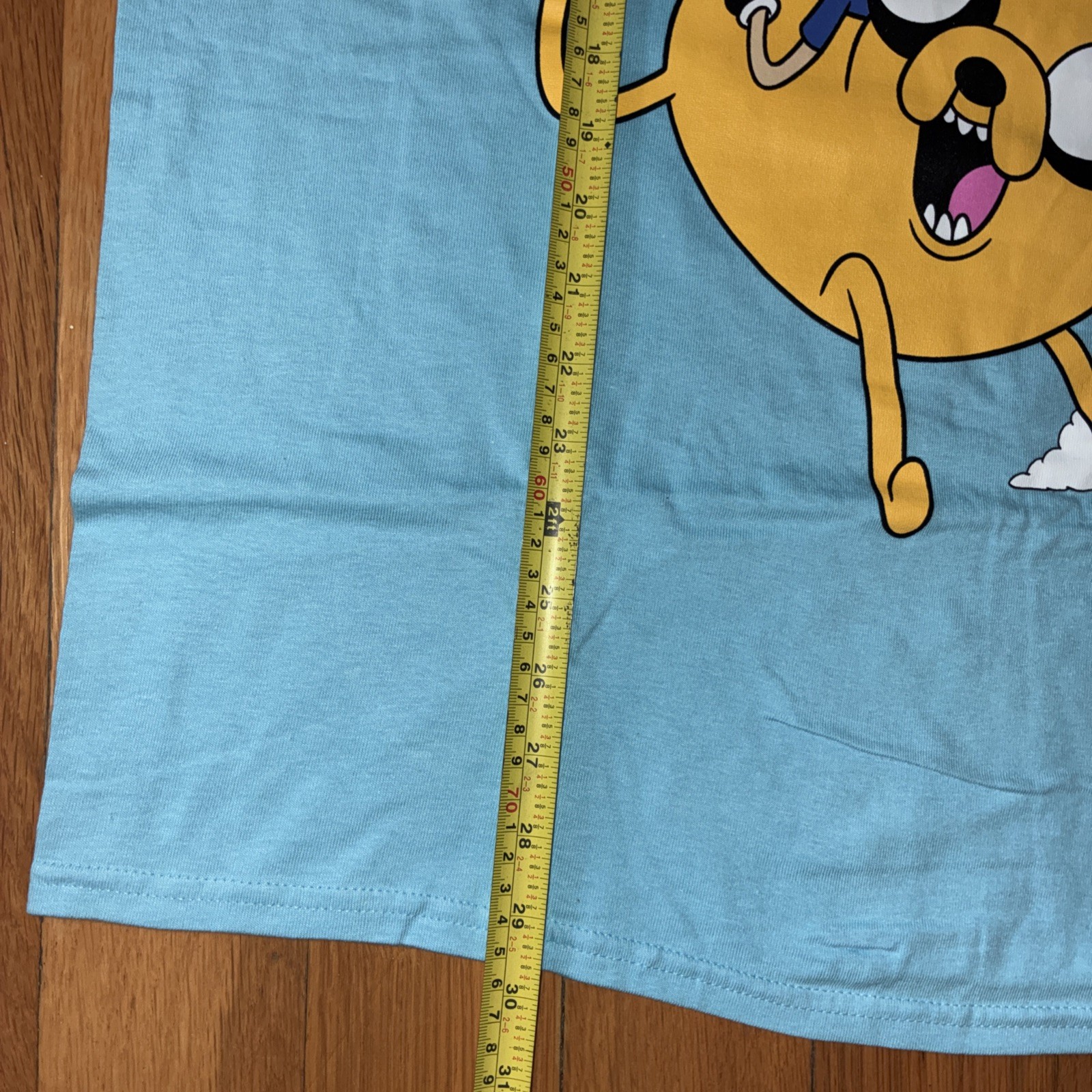 Adventure Time with Finn & Jake Men’s Blue Cartoon Graphic Tee T-Shirt Sz Large