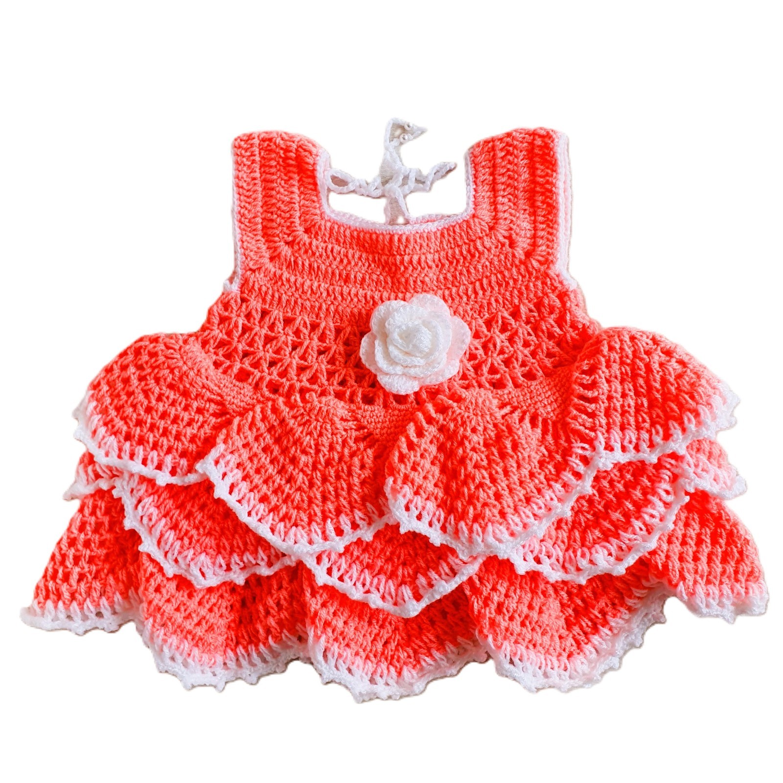 Baby Girl Soft Handmade Kit Crochet Dress for 0-3 months Kids