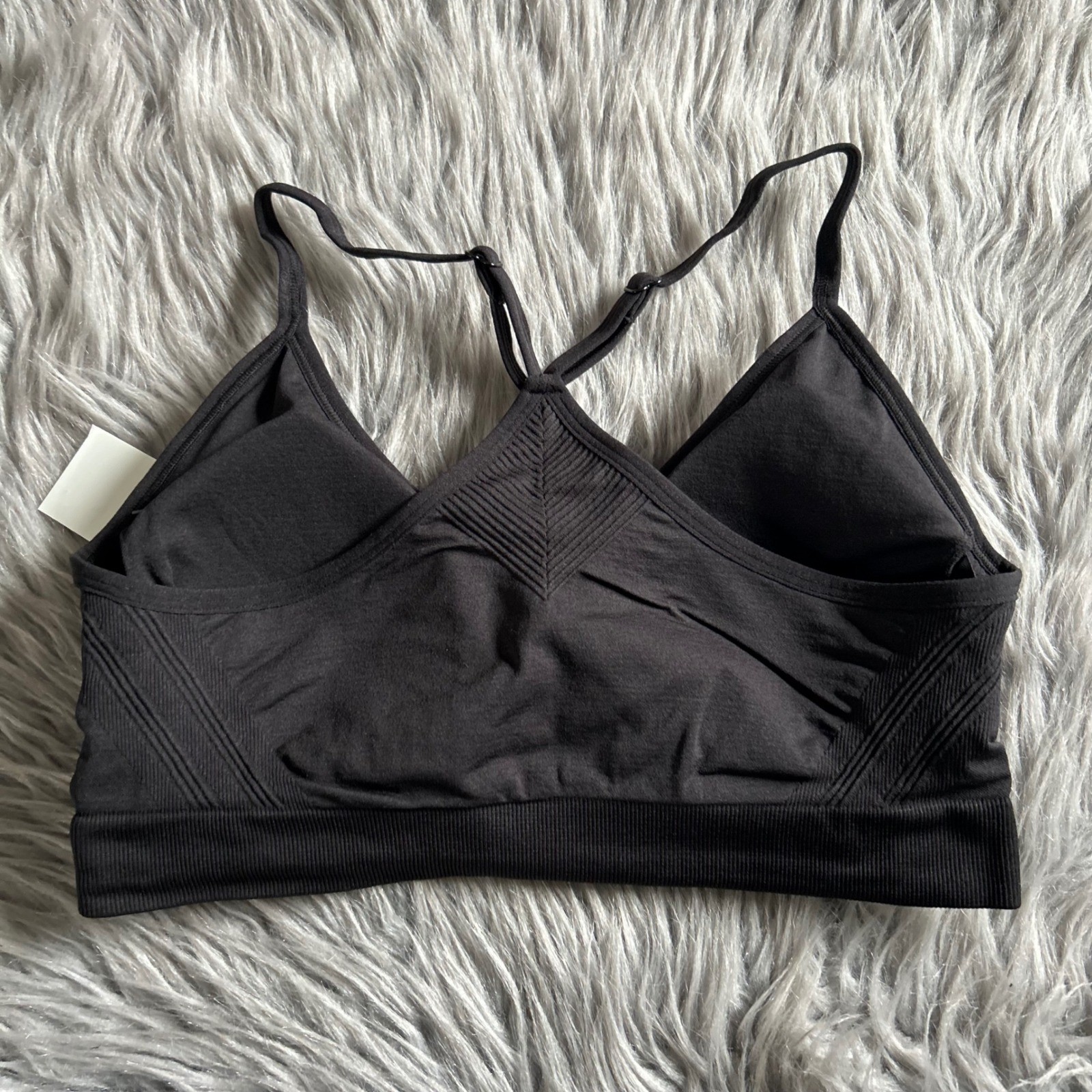 Avia Seamless Wireless Sports Bra Womens Size Large Black Low Support Breathable