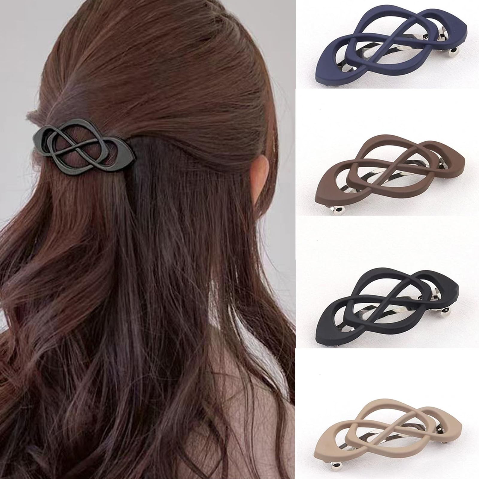 3Pcs Flat Hair Clips for Women – French Claw 1 Count (Pack of 3), mixcolor