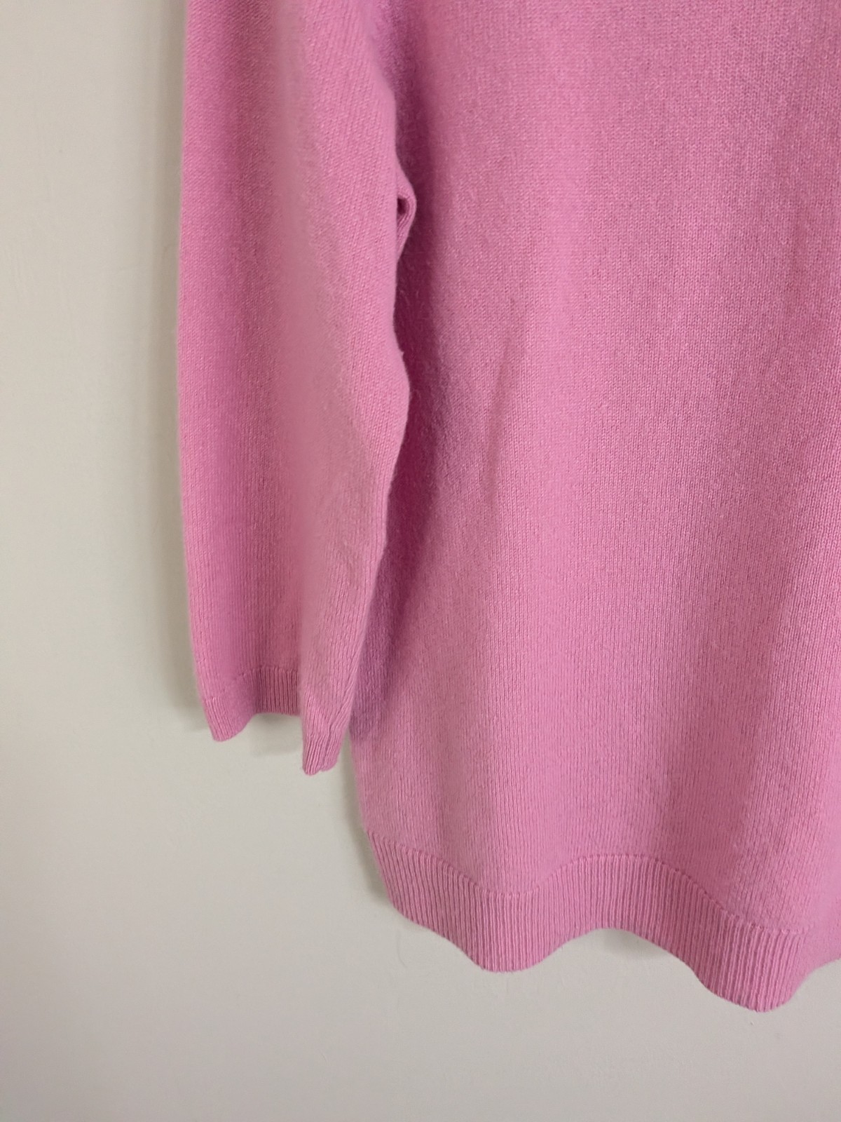 Talbots Sweater Women’s Large Petite Pink 100% Cashmere Stretch Casual
