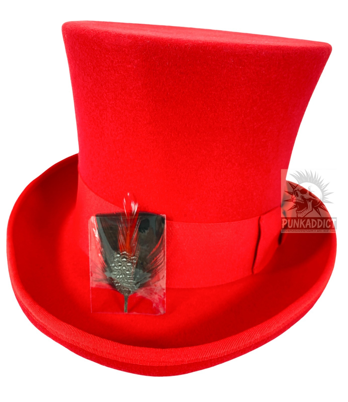 Gray Top Hat Wool Felt Victorian Slash Mad Hatter Steampunk Rock Star