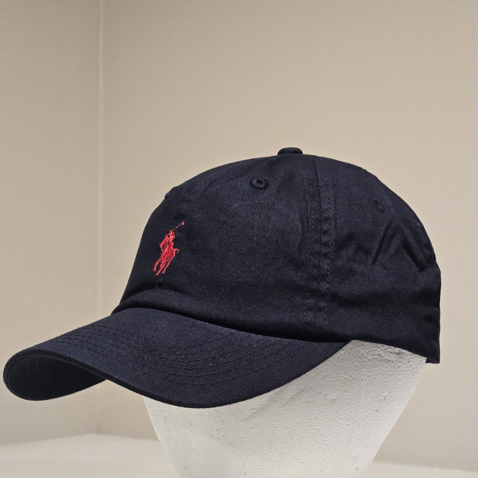 Polo Ralph Lauren Men’s One Size Cotton Chino Adjustable Ball Cap Black Red