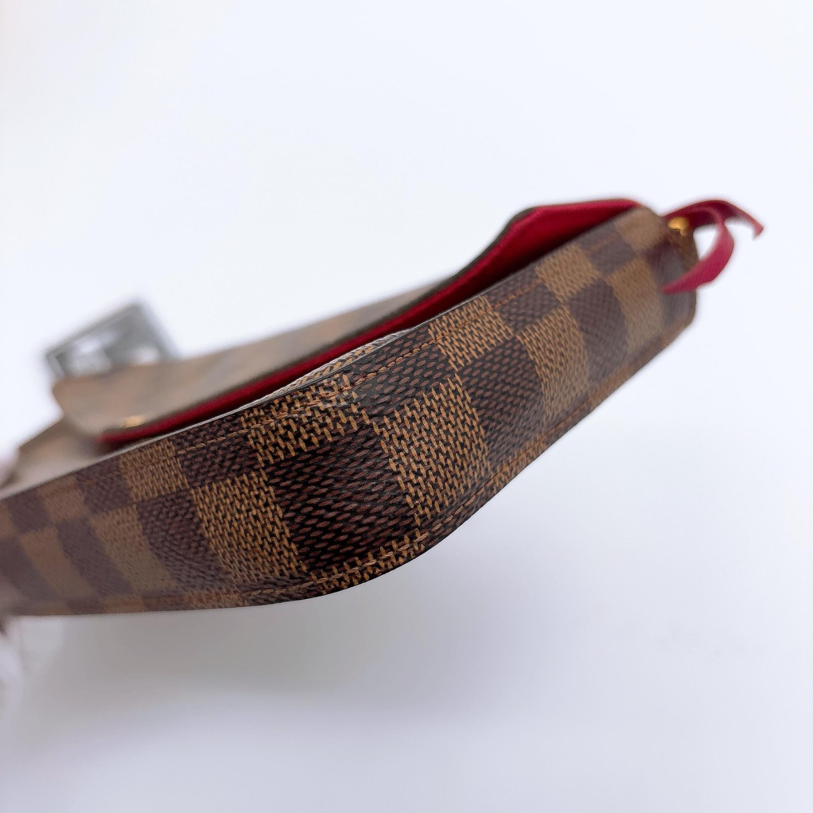 Louis Vuitton Felicie Damier Ebene Pochette Chain Crossbody Bag Clutch