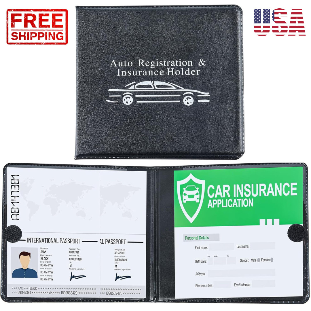 Auto Registration and Insurance Card Holder 2 Packs Car Document ID Holder Gl…