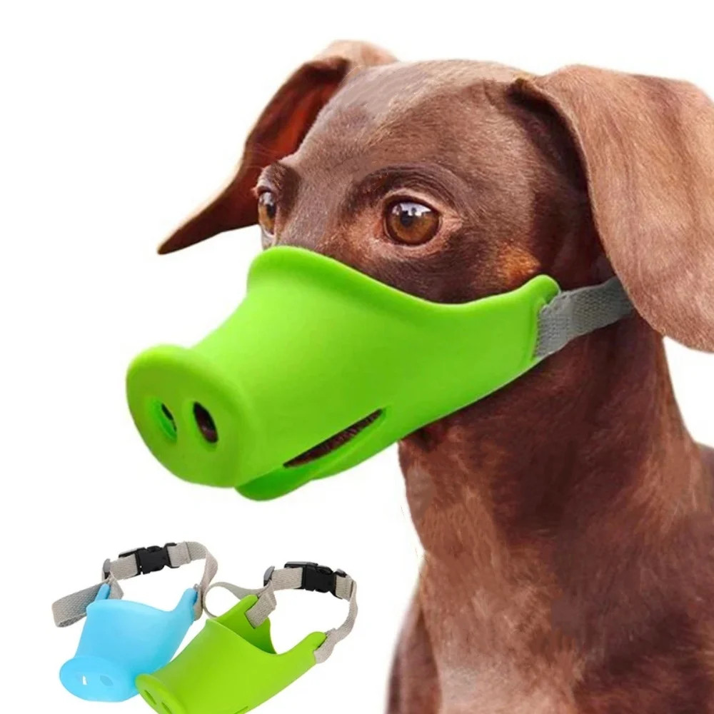Pig Nose Breathable Mask for Puppy Cute Funny Doggy Anti-Bite Mask Adjustable Pr