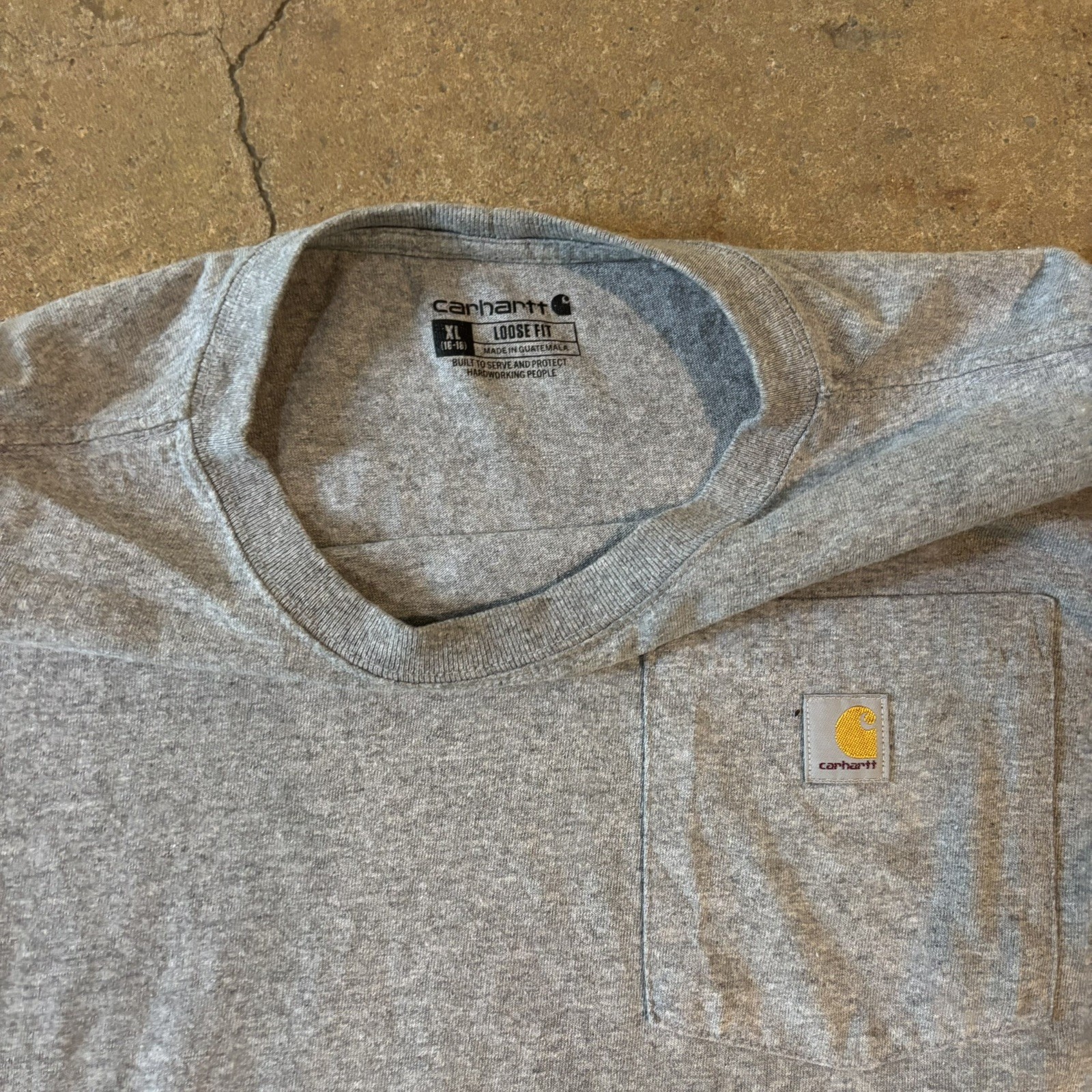 Carhartt Gray 100% Cotton Logo Crew Neck Short Sleeve T-Shirt Womens XL