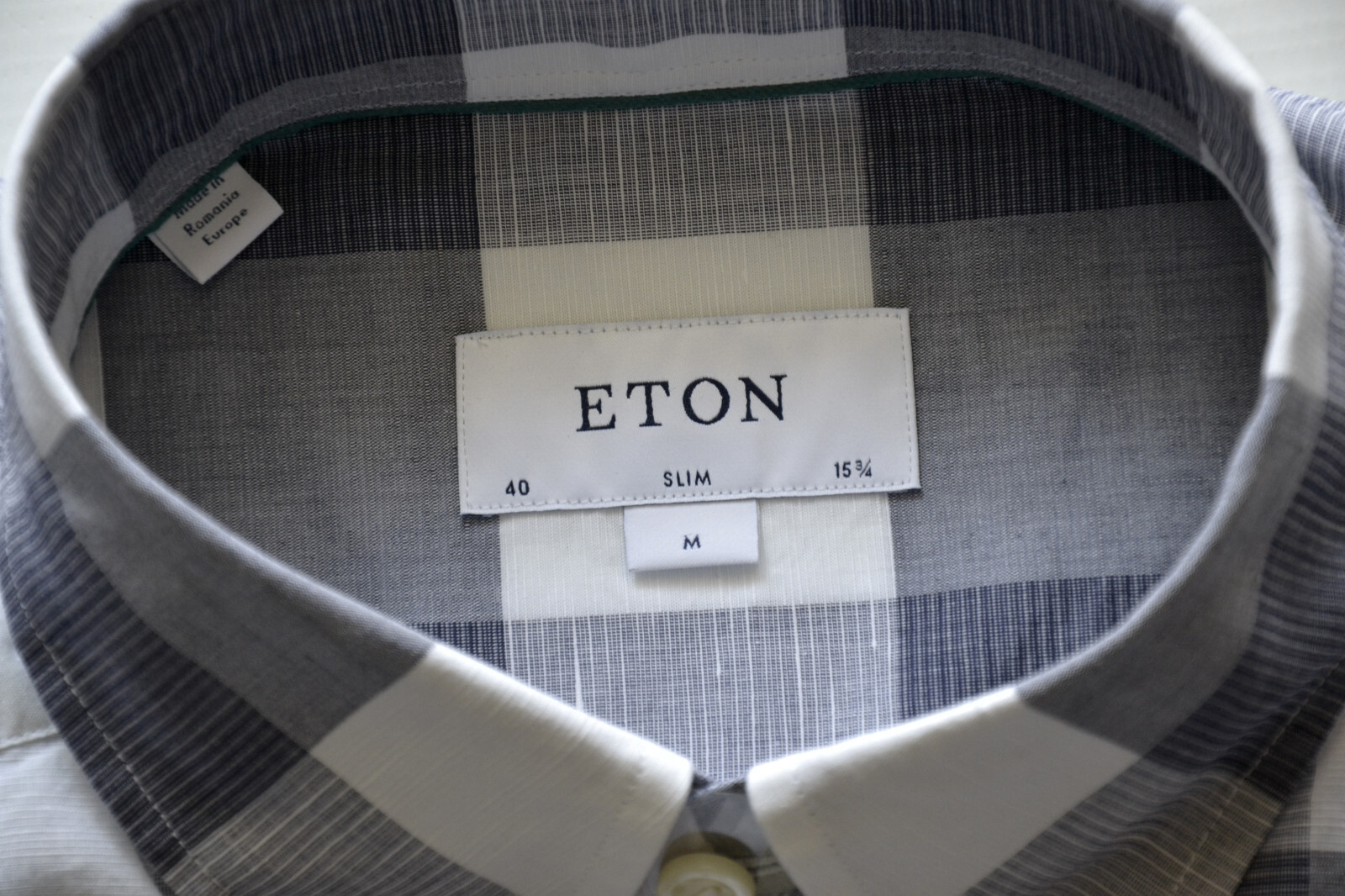 Eton Slim Poplin men’s shirt men’s summer shirt size 40/15 3/4″ cotton/linen