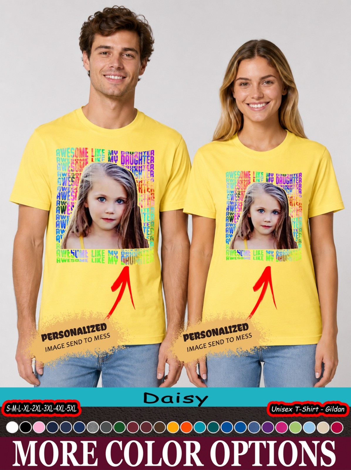 Custom Photo Proud Father Awesome Like My Daughter Shirt, Dad Appreciation Tee