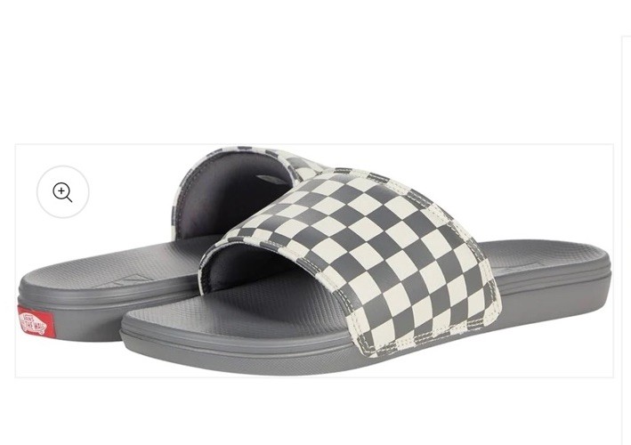 VANS La Costa Slide-On Sandals Light Gray Checkerboard VN000D7GBH7 Size 11 NWT