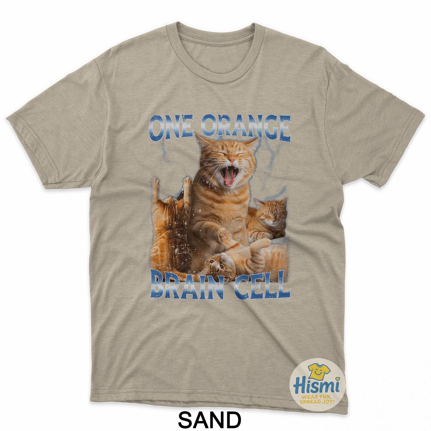 One Orange Brain Cell Funny Cat Meme Quirky Humor T-Shirt