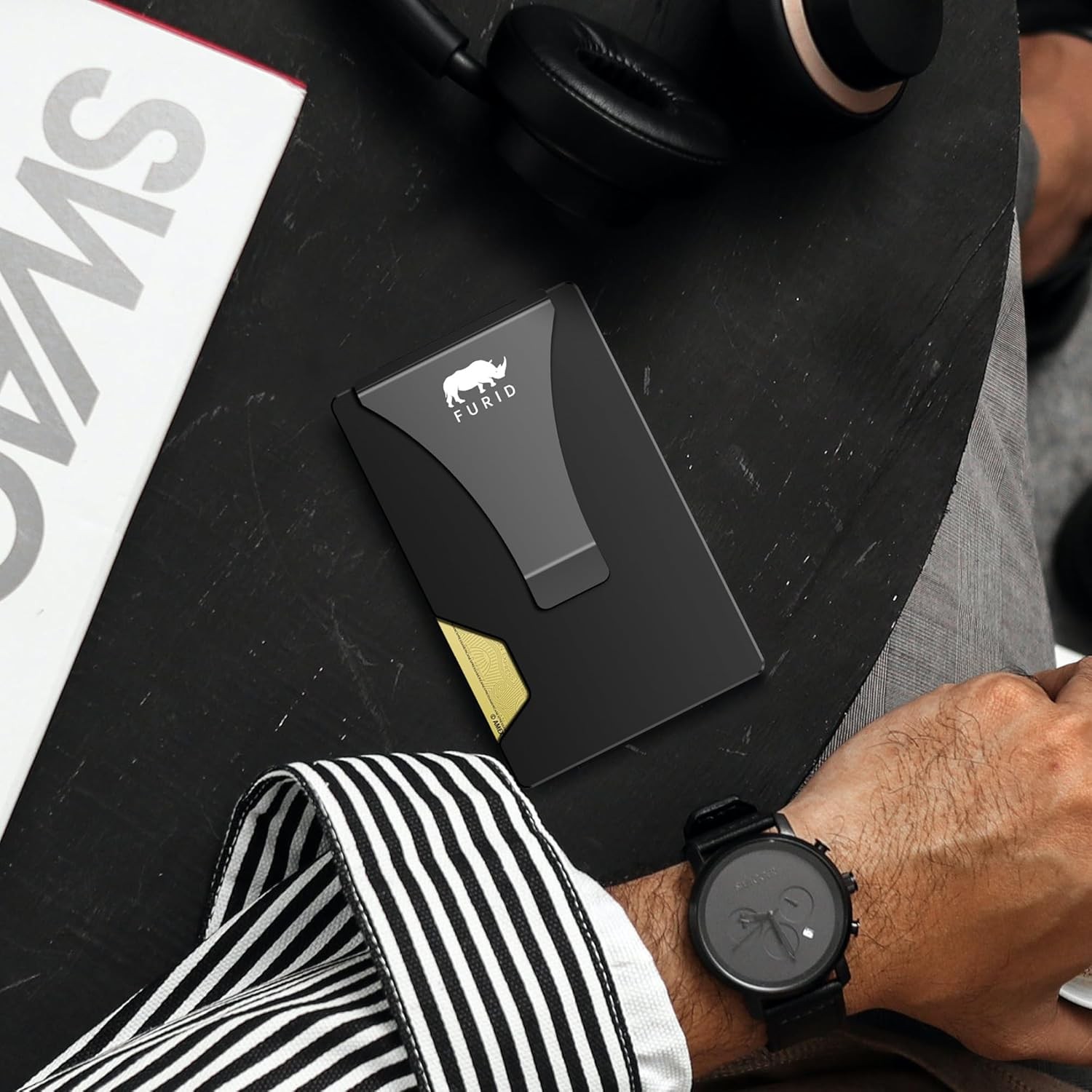 Mens Slim RFID Metal Wallet Money Clip Minimalist Front Pocket