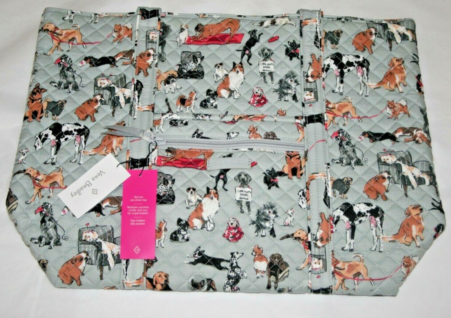 Vera Bradley BEST IN SHOW VERA TOTE Large Shoulder Bag dog LIMITED ED RARE NEW