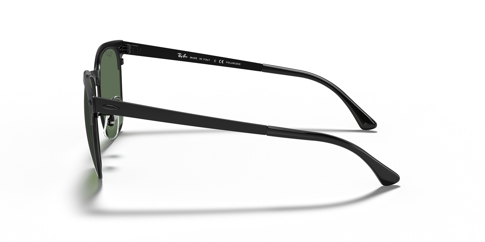 Ray-Ban Clubmaster Metal Polarized Black/Green Classic G-15 51 mm Sunglasses