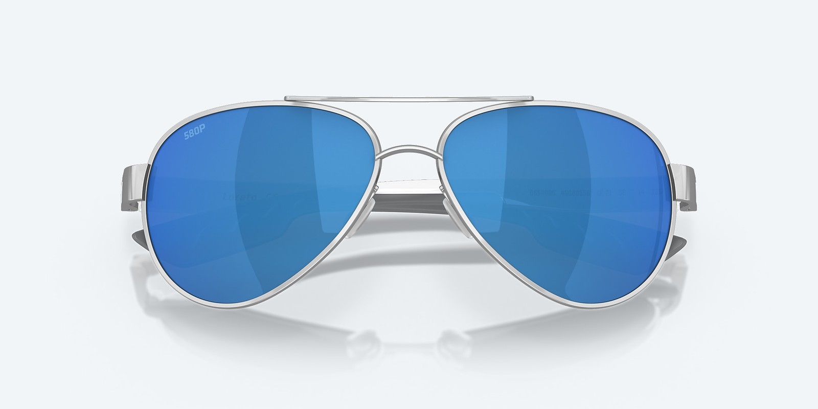 Costa Del Mar Loreto Palladium/Blue Mirror 580P Polarized Size M 56mm Sunglasses
