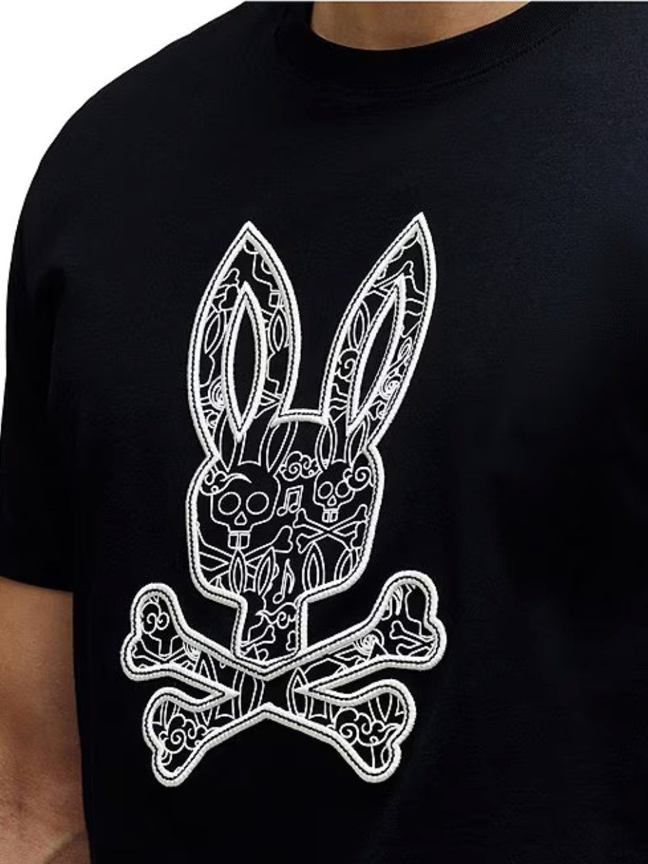 *NEW* Men Psycho Bunny Oscar Bunny Graphic Tee BLACK (MT0200214 001) 👍