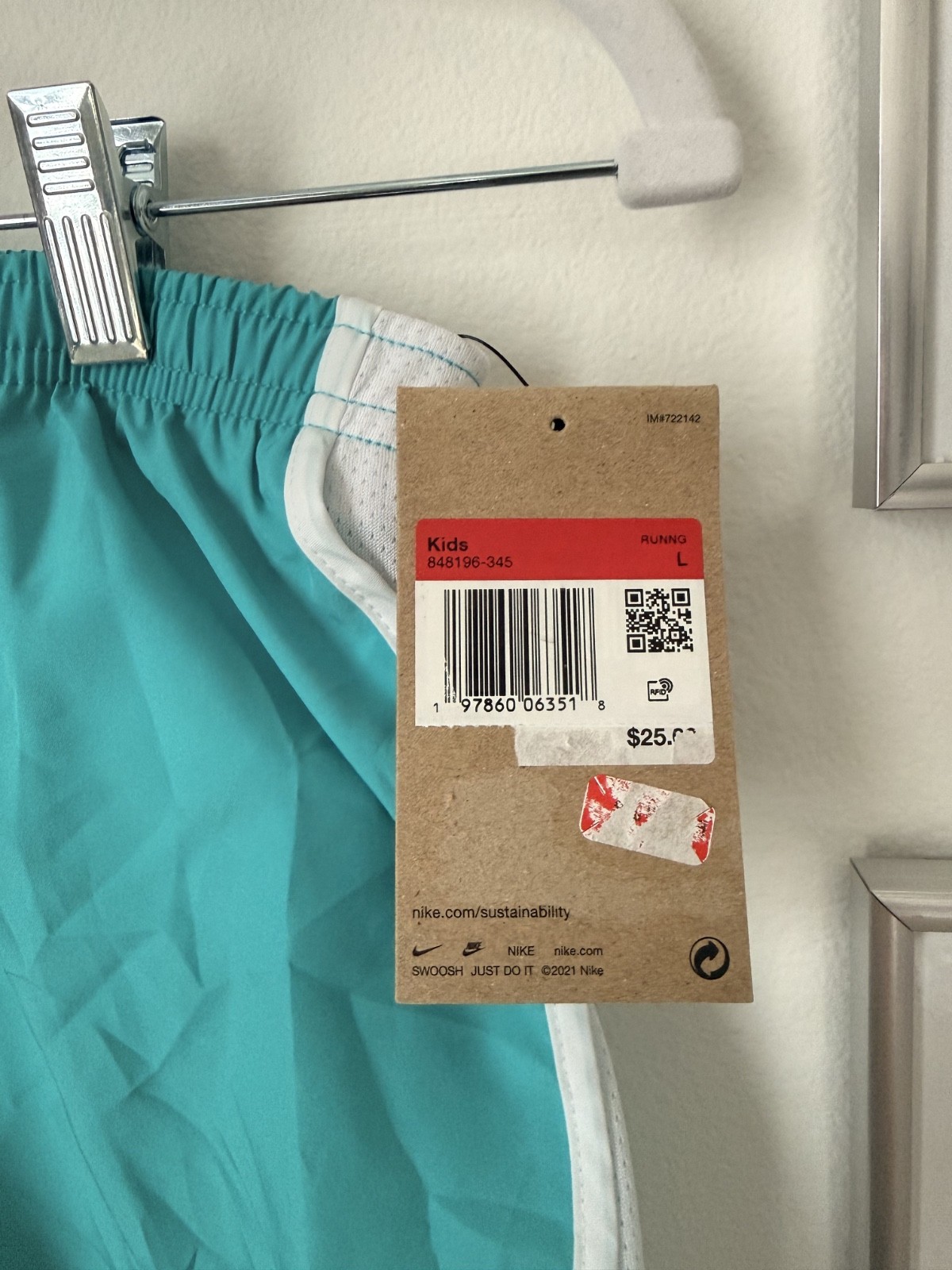 Nike Tempo Big Kids’ (Girls’) Dri-FIT Running Shorts AQUA color