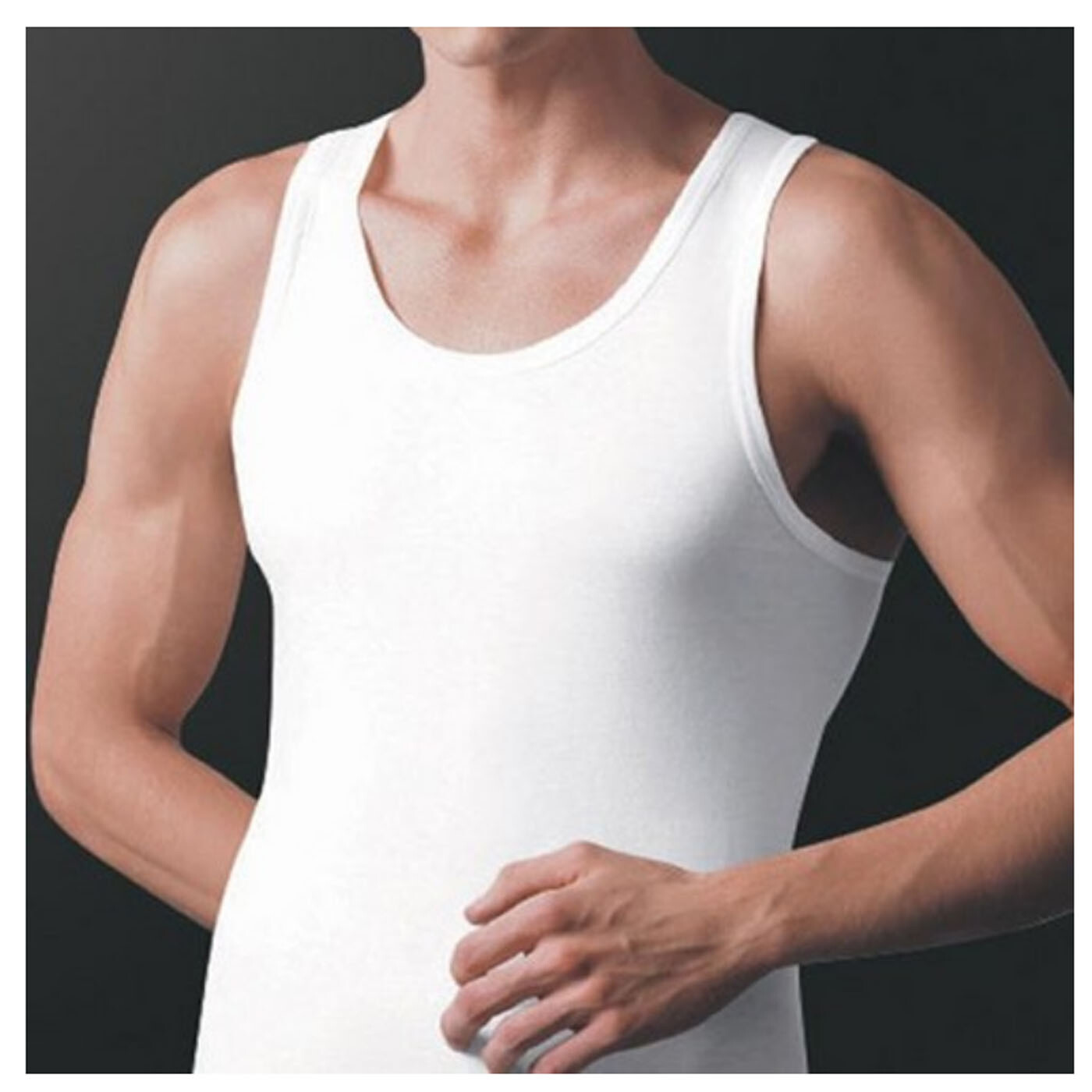 BYC Men’s Tank top Underwear Undershirts White Cotton 100% U-neck 4 Packs Korea