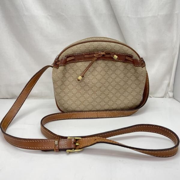 CELINE Shoulder bag Macadam Beige Vintage Authentic From Japan