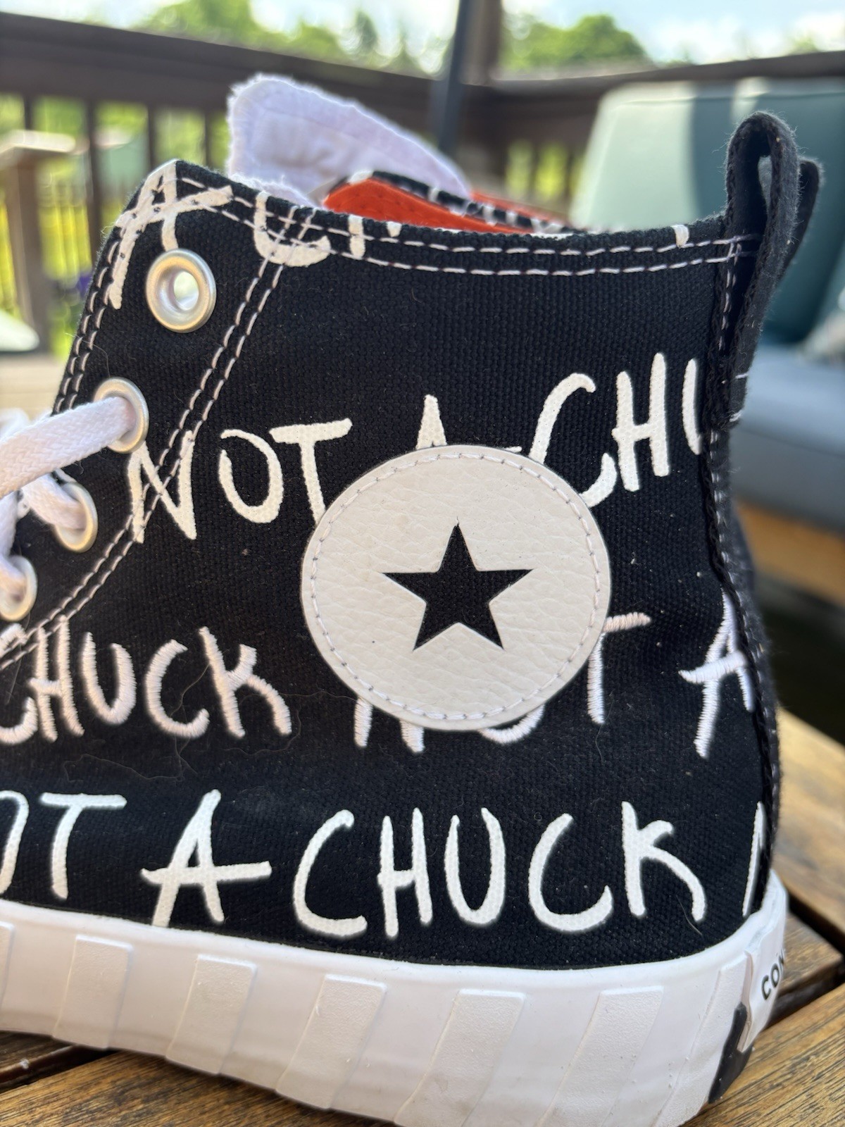 Converse Chuck Sneakers All Star High Top Not a Chuck Black/White/Orange US 10.5