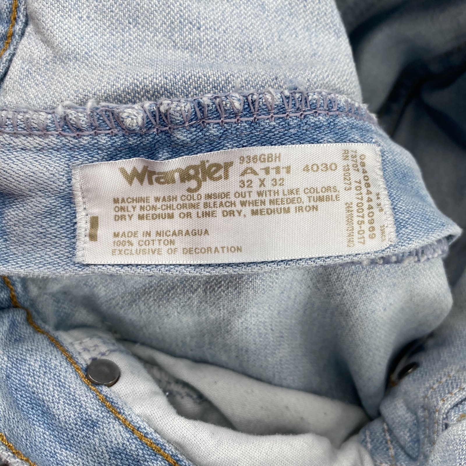 Wrangler Jeans Mens 32×31 Blue Cowboy Cut Slim Fit Denim Western Rodeo 936GBH