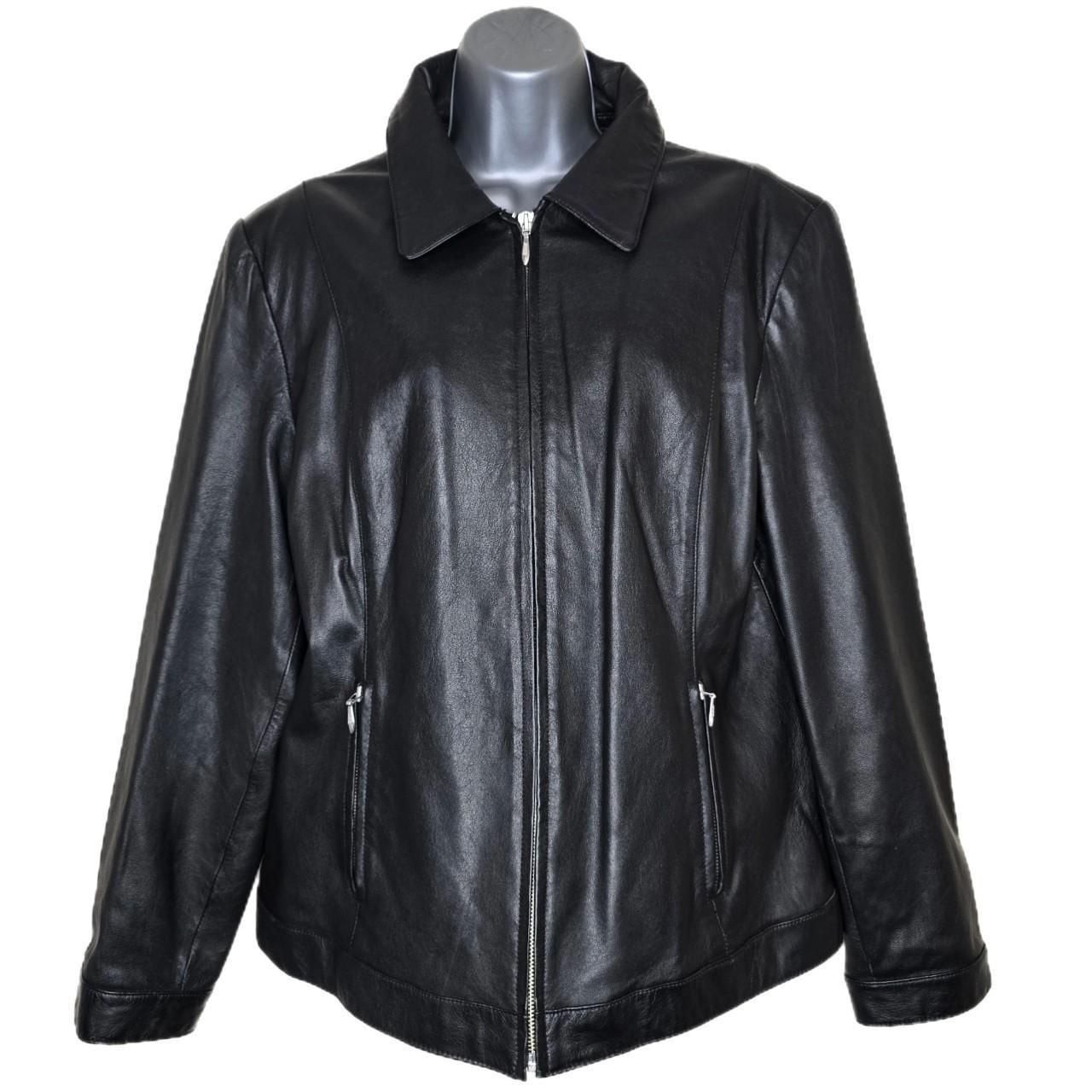 Wilsons Leather Maxima Black Genuine Leather Moto Jacket